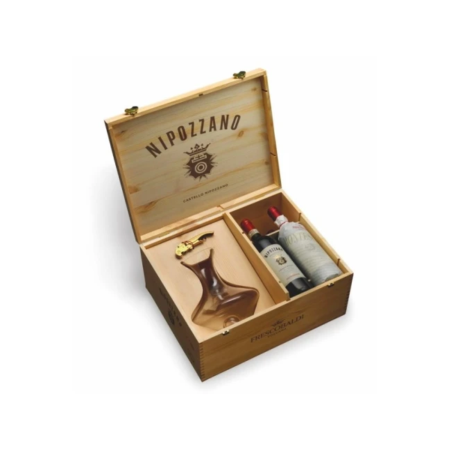 Pachet Lux 2*Vin Rosu Nipozzano Riserva Chianti Rufina 0.75l + 2*Montesodi Frescobaldi 0.75l + Decator + Tirbuson